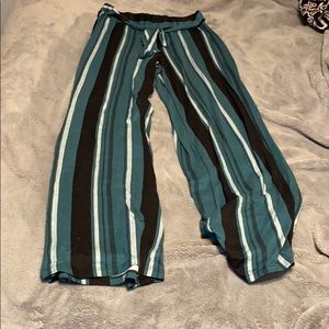 Black, Green, and White boHo bottoms